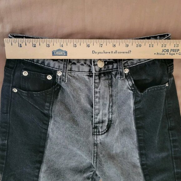 Adika Jeans Colorblock Two Tone Black Gray Retro 80s‎ 90s Y2K Womens Size Small - Picture 12 of 13